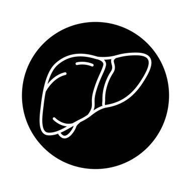 İnsan karaciğer çizgisi ikonu. İzole vektör ögesi. 