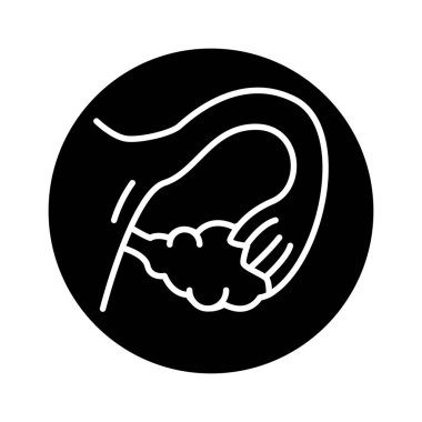 Yumurtalık çizgisi simgesi. İzole vektör ögesi. 