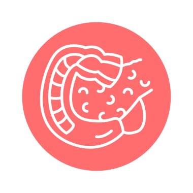 İnsan organı duodenum hat simgesi. İzole vektör ögesi. 