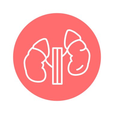 İnsan organı böbrek üstü bezleri çizgisi ikonu. İzole vektör ögesi. 