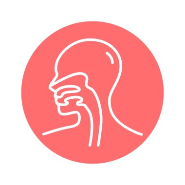 İnsan organı yemek borusu çizgisi ikonu. İzole vektör ögesi. 