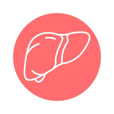 İnsan karaciğer çizgisi ikonu. İzole vektör ögesi. 