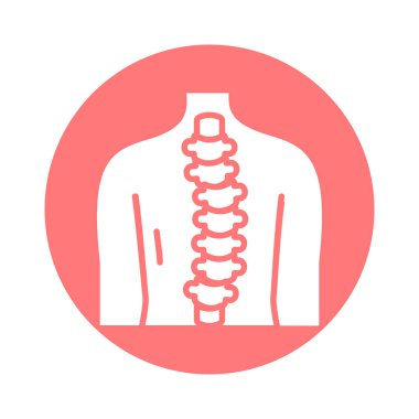 Skolyoz çizgisi simgesi. İzole vektör ögesi. 