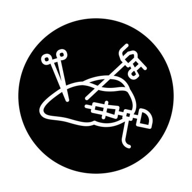 Surgery lung line icon. Isolated vector element. 
