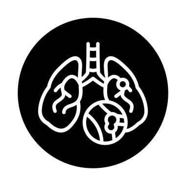 Pulmonary embolism line icon. Isolated vector element. 