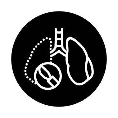 Resection of the lungs line icon. Isolated vector element. 