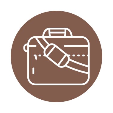 Laptop çanta çizgisi renk simgesi. İzole vektör ögesi. 