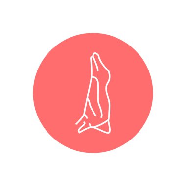 Et leşi renk çizgisi simgesi. Et doğrama. 