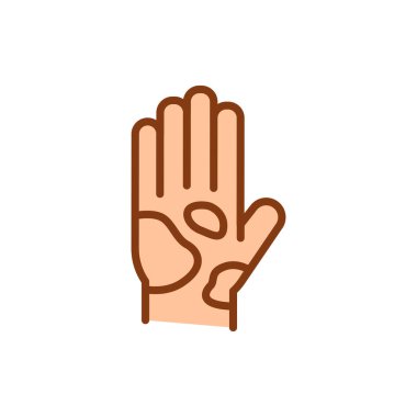 Eczema black line icon. Dermatology disease. 