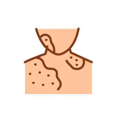 Sedef hastalığı çizgisi ikonu. Dermatoloji hastalığı. 