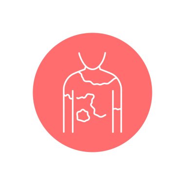 Vitiligo siyah çizgi ikonu. Dermatoloji hastalığı. 