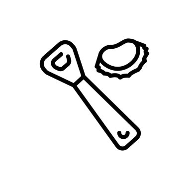 Açıcı ve kapak siyah çizgi simgesi. 