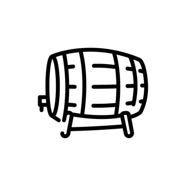 Tahta varil siyah çizgi simgesi. 