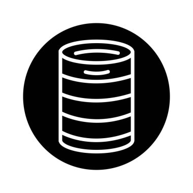 Bira siyah çizgi ikonlu fıçı. 