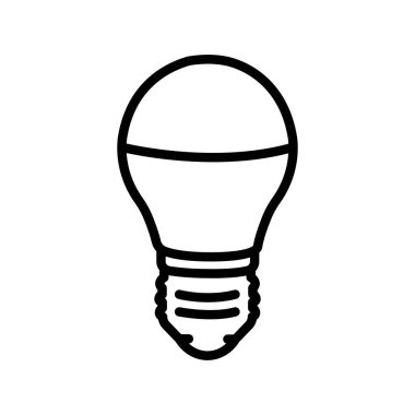 LED lamba siyah çizgi simgesi. 