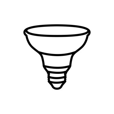 LED yansıtıcı lamba siyah çizgi simgesi. 