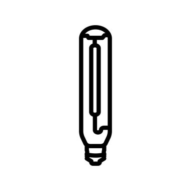 Tubular, T lambası siyah çizgi simgesi. 