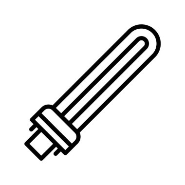 Ozon siyah çizgi simgesi olmayan U şeklinde UV lambası. 