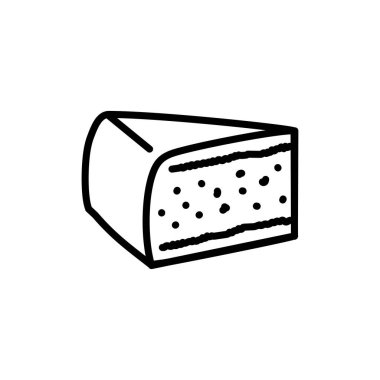 Brie peyniri renk çizgisi simgesi. Web sayfası için resim grafiği.