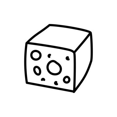 Edam peyniri renk çizgisi simgesi. Web sayfası için resim grafiği.