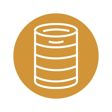 Bira siyah çizgi ikonlu fıçı. 