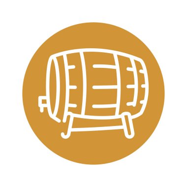 Tahta varil siyah çizgi simgesi. 