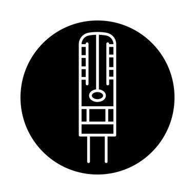 Kapsül, G LED lamba siyah çizgi simgesi. 