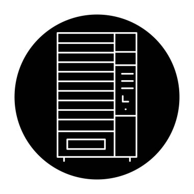 Siyah çizgi ikonunda su makinesi. self servis makinesi