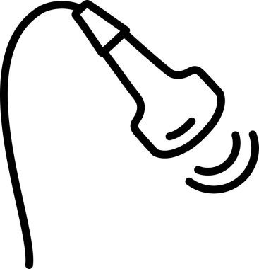 Ultrason cihazı siyah çizgi çizimi