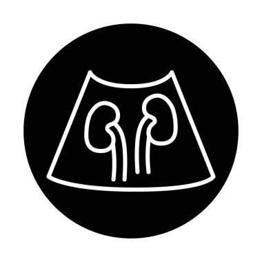 Ultrason böbrekleri siyah çizgi çizimi