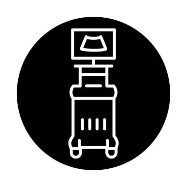 Ultrason cihazı siyah çizgi çizimi