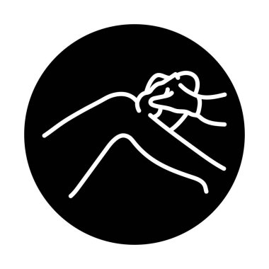 Diz eklemi ultrason siyah çizgi çizimi