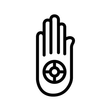  Jainizm renk konsepti. Din izole öge.