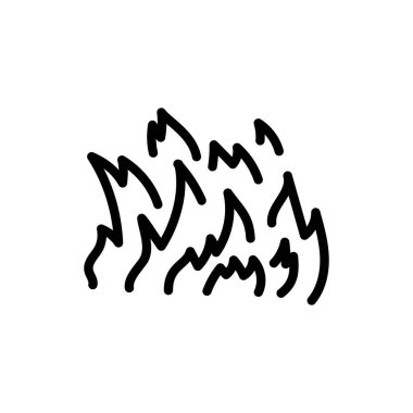 Alevler siyah çizgi ikonu. Doğal element. Web sayfası, mobil uygulama, tanıtım için resim grafiği