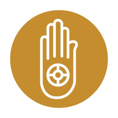  Jainizm renk konsepti. Din izole öge.