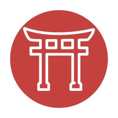  Shinto renk konsepti. Din izole öge.