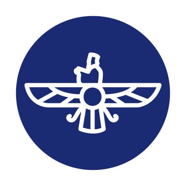 Zerdüştlük siyah simgesi. Din izole öge.