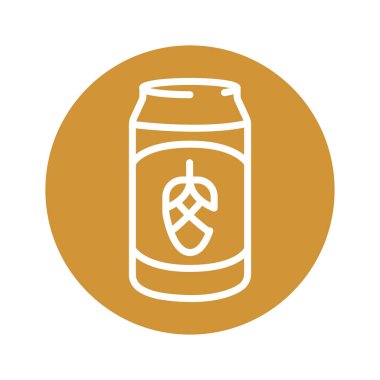 Teneke kutu siyah çizgi simgesinde bira. 