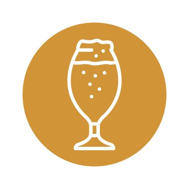 Bir bardak bira siyah çizgi simgesi. 