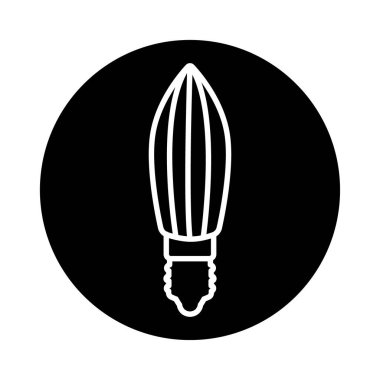 LED lamba siyah çizgi simgesi. 