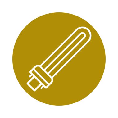 Ozon siyah çizgi simgesi olmayan U şeklinde UV lambası. 