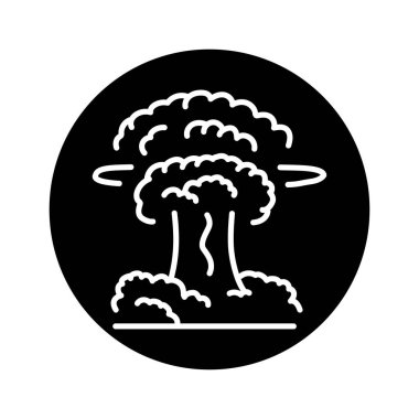 Orman yangını siyah çizgi ikonu. Doğal element. Web sayfası, mobil uygulama, tanıtım için resim grafiği