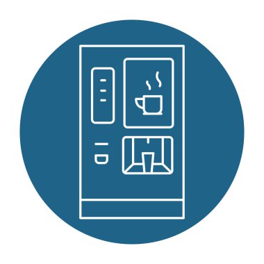 Siyah çizgili kahve makinesi. self servis makinesi