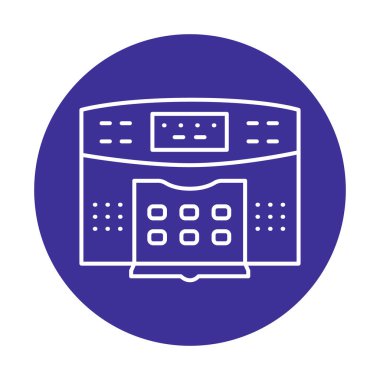 Alarm sistemi siyah çizgi simgesi. Hareket algılayıcı tuş takımı. Ev aletleri