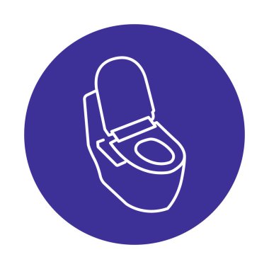 Tuvalet dehası siyah çizgi ikonu. Akıllı ev teknolojisi.