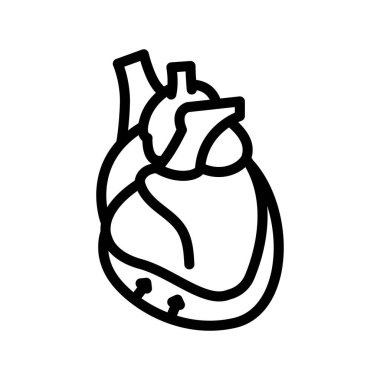 Kalp hastalığı çizgisi simgesi. Web sayfası, mobil uygulama, düğme, logo için imza. İzole edilmiş vektör düğmesi. Düzenlenebilir vuruş.