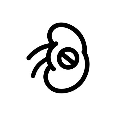 Diüretik çizgisi siyah ikonu. İzole edilmiş vektör düğmesi.