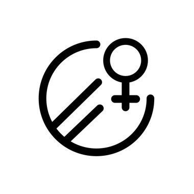 Seks hormonları kadın çizgi siyahi ikonu. İzole edilmiş vektör düğmesi.