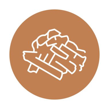 Kömür ahşap çizgi siyah ikon. Web sayfası, mobil uygulama, düğme, logo için imzala.