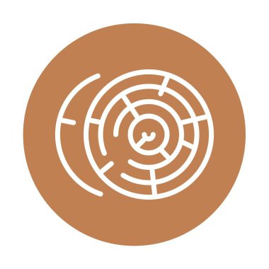 Yuvarlak ahşap çizgi simgesi. Web sayfası, mobil uygulama, düğme, logo için imzala.